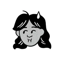 A cartoon depiction of the author, Joey Quismorio. He has long hair, a puckered smile, and dots for eyes.